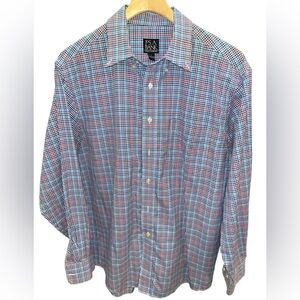 Jos A Bank Men's Multicolor Checkered Button Up Shirt